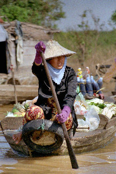 Floating Village Market Boat